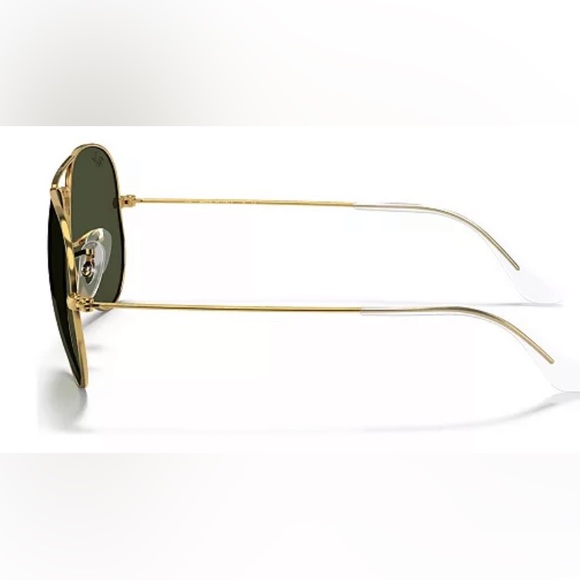 Ray Ban~ Aviator Sunglasses Gold Frames, Green Lenses UV400 Protection (UNISEX) - Picture 7 of 17